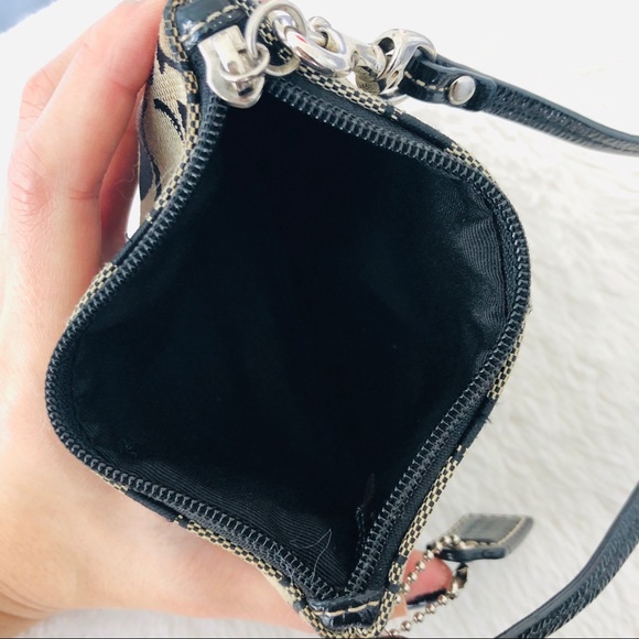 Coach Black Canvas Monogram Wristlet - Picture 3 of 3